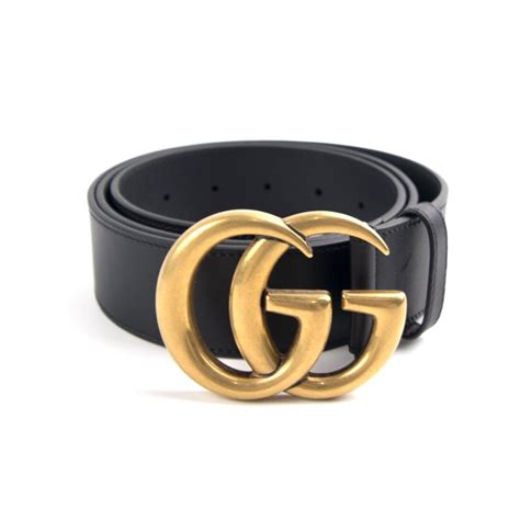 black gucci belt with gold buckle